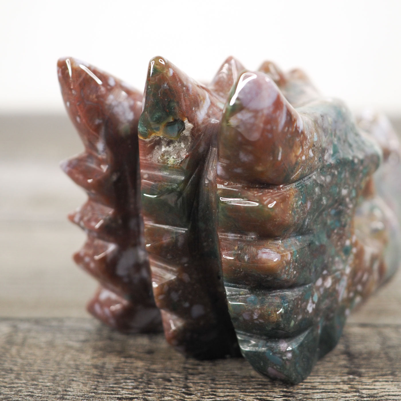 Hand-carved Sea Jasper Dragon Head A