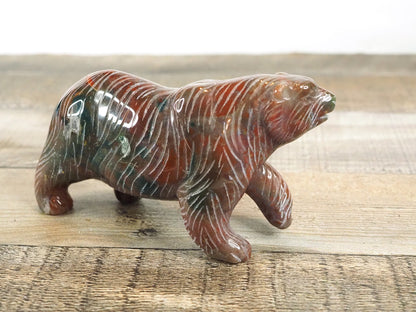 Hand-carved Sea Jasper Polar Bear