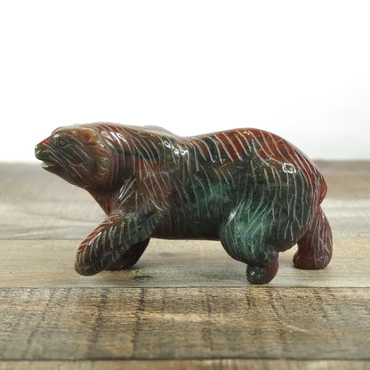 Hand-carved Sea Jasper Polar Bear