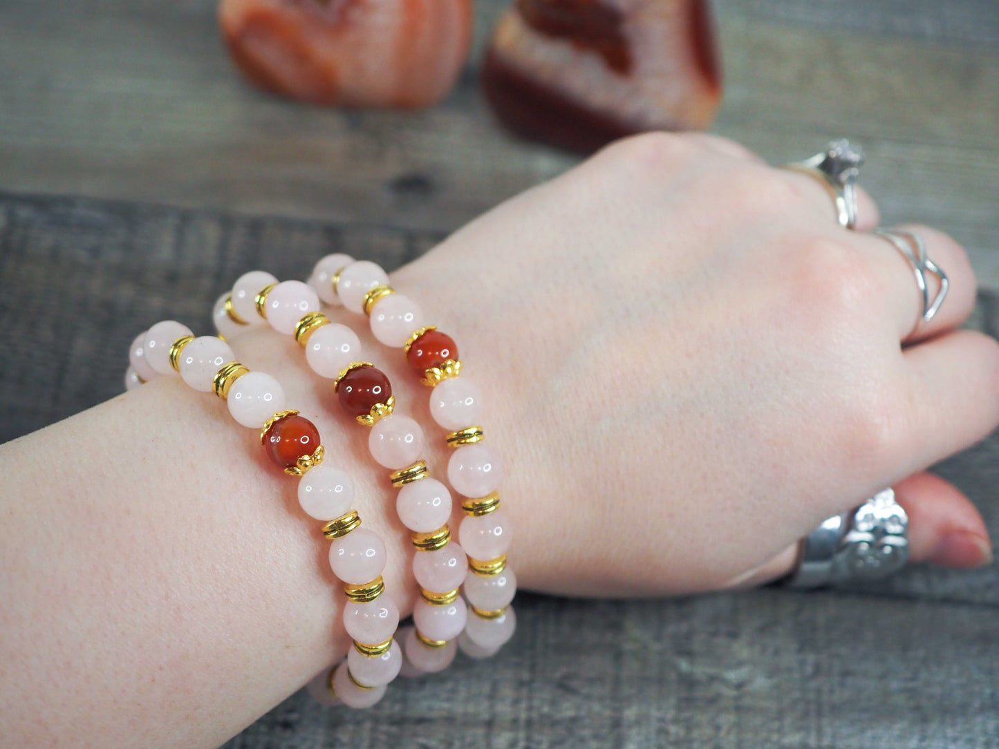 Self Love Bracelet (Rose Quartz and Carnelian)