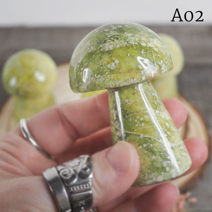 Serpentine Mushroom Carvings - You Choose!