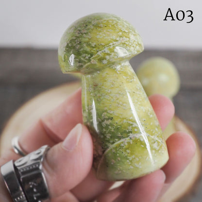 Serpentine Mushroom Carvings - You Choose!