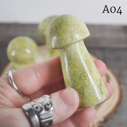 Serpentine Mushroom Carvings - You Choose!