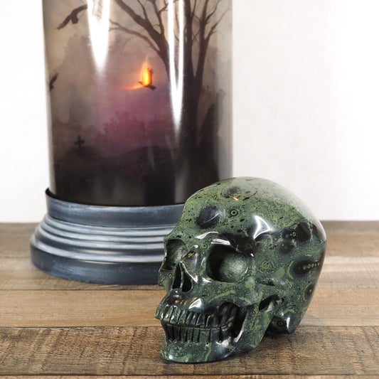 Extra-Detailed 5 inch Kambaba Jasper Skull Carving