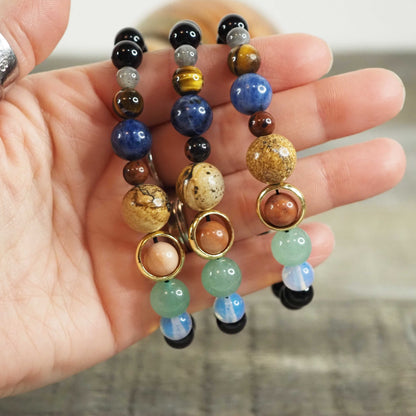 Solar System Bracelet (Mixed Gemstones)