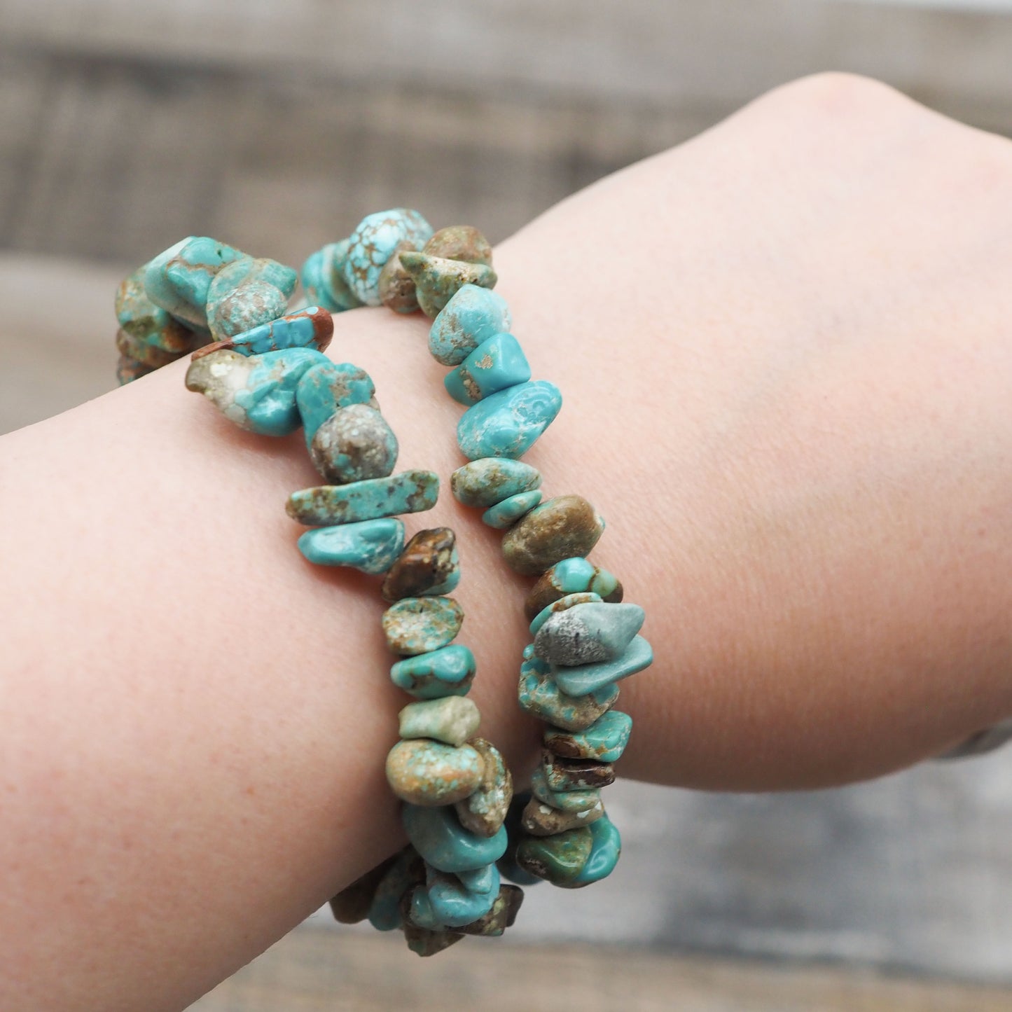 Turquoise Chip Bracelets from Number 8 Mine in Nevada