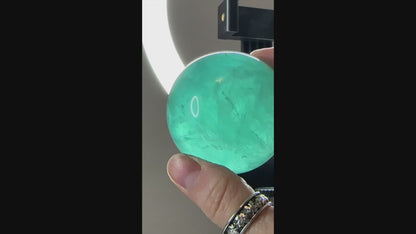 Bright Turquoise Green Fluorite Sphere C