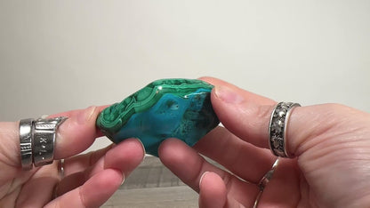 Chrysocolla and Malachite Freeforms E-H
