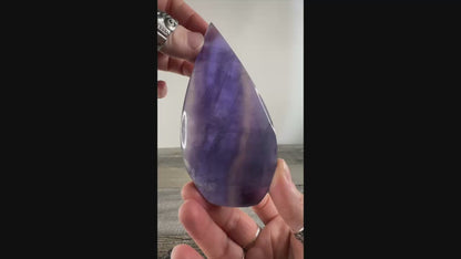 Purple Fluorite Flame Freeform Carvings from China