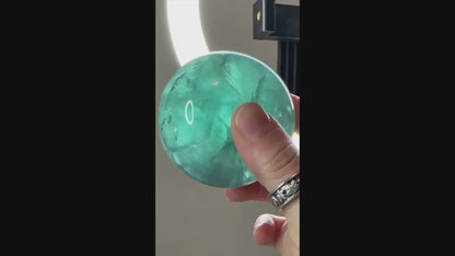 Bright Turquoise Green Fluorite Sphere B