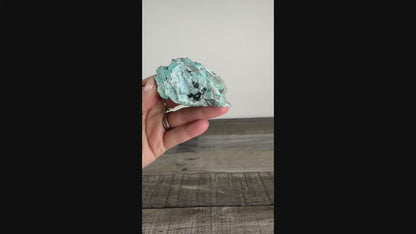 Druzy Chrysocolla Specimen with Malachite Crystals B