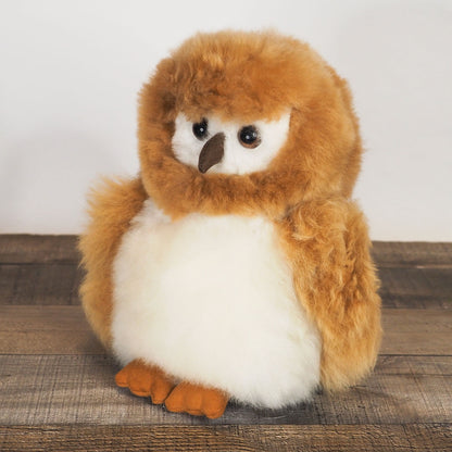 Light Brown Alpaca Owl Stuffed Animal made by artisans in Peru