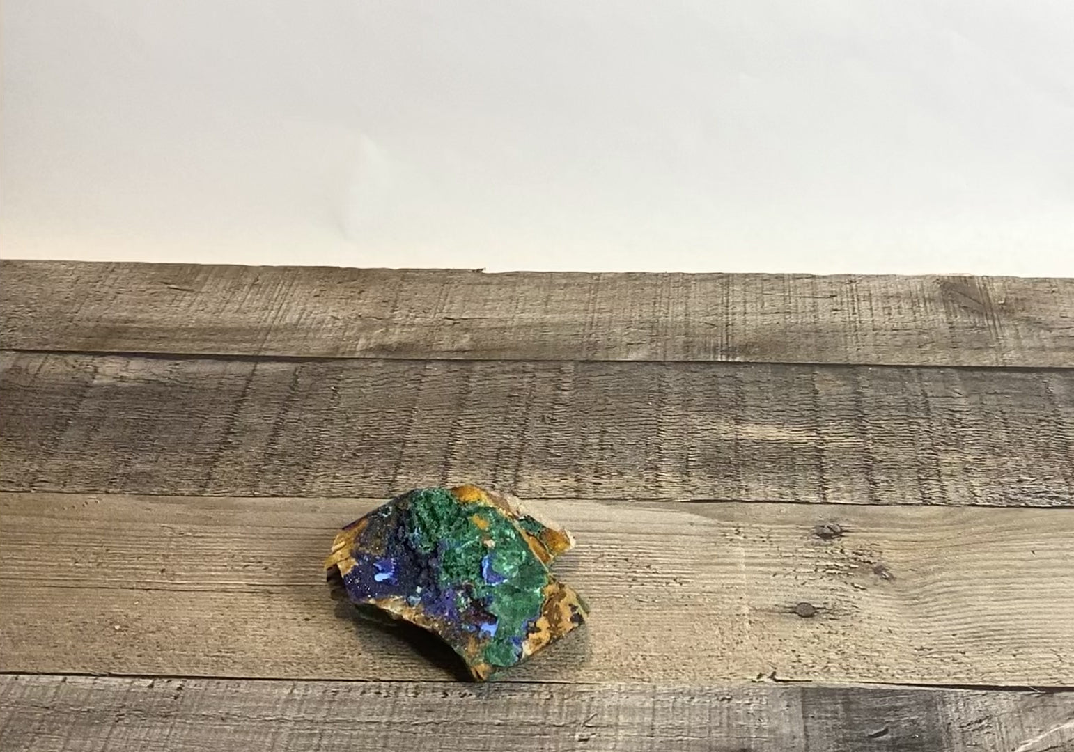3.2" long Sparkly Azurite with Fibrous Malachite - Video