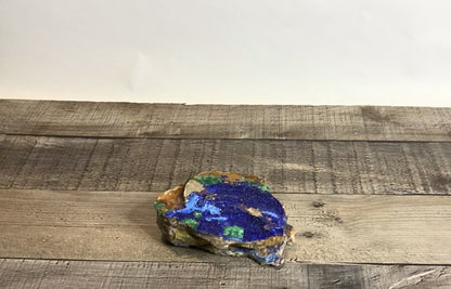 4.2" long Sparkly Azurite with Fibrous Malachite - Video