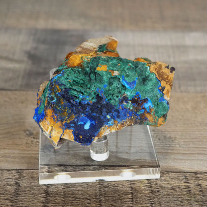 3.2" long Sparkly Azurite with Fibrous Malachite