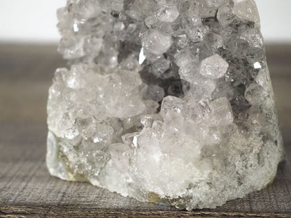 4.75" tall, sparkly free-standing Grey Nebula Amethyst cluster - Closeup