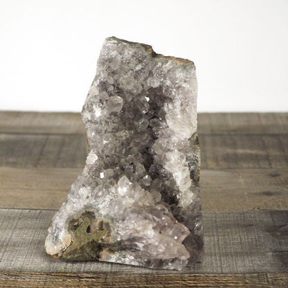 5" tall, sparkly, free-standing Grey Nebula Amethyst cluster