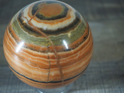82mm Polychrome Jasper Sphere with orange and green banding