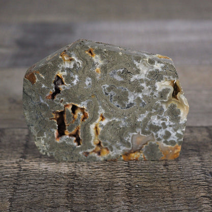 Pyrite Flower Agate Slab with Botryoidal Elements