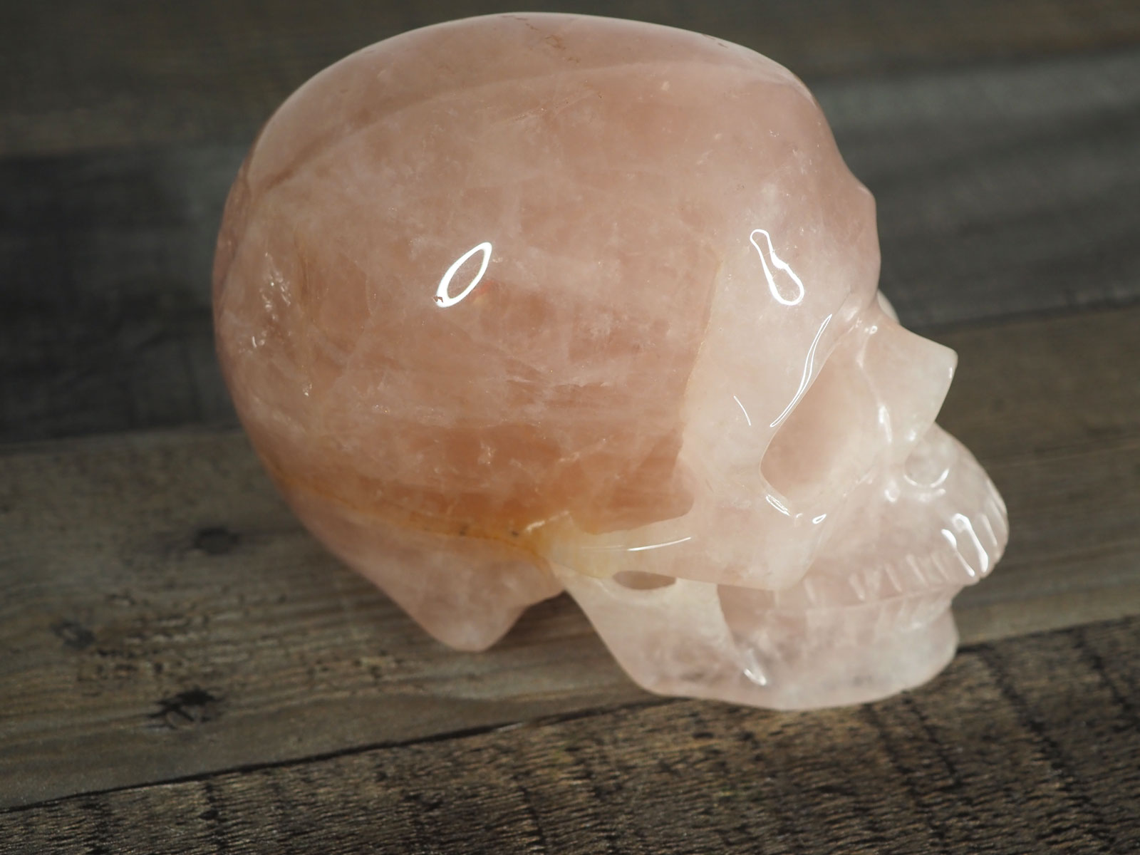 5" Extra-Detailed Rose Quartz Skull