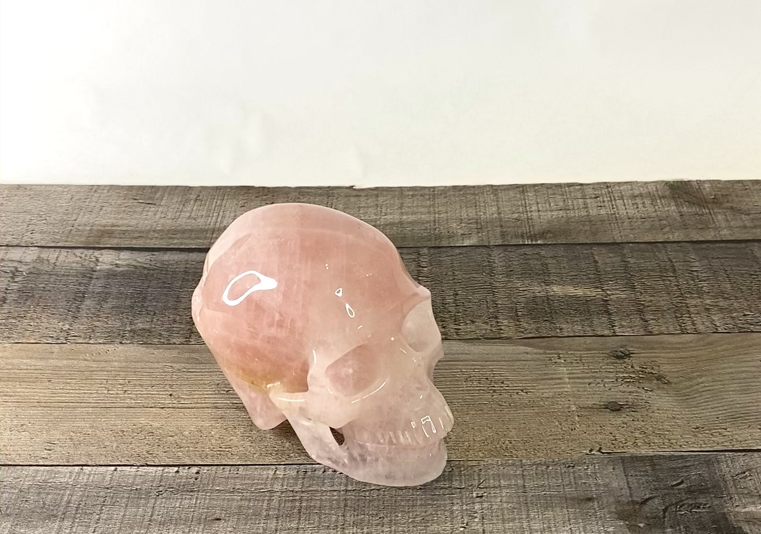 5" Extra-Detailed Rose Quartz Skull - Video