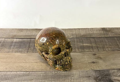 5" Extra-Detailed Leopard Skin Jasper Skull - Video